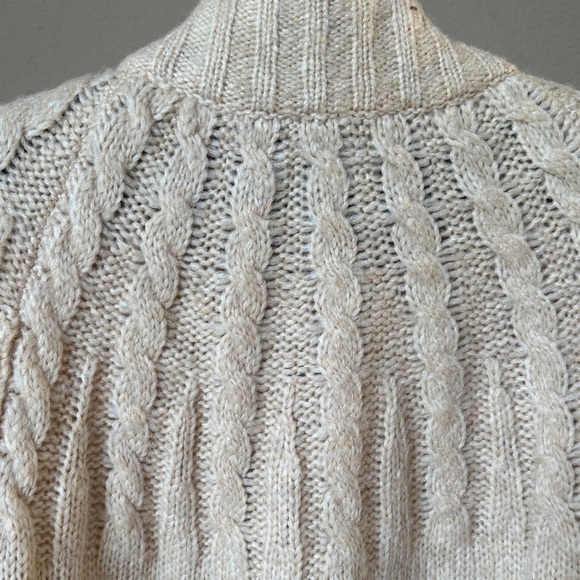 Madewell Cream Cable Yoke Button-Up Cardigan - Picture 4 of 6